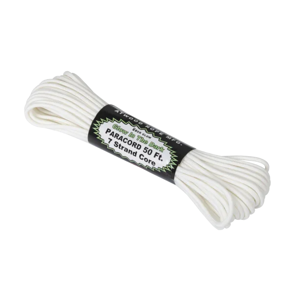 Паракорд Atwood Rope MFG 550 Paracord Glow In The Dark (50ft) — White