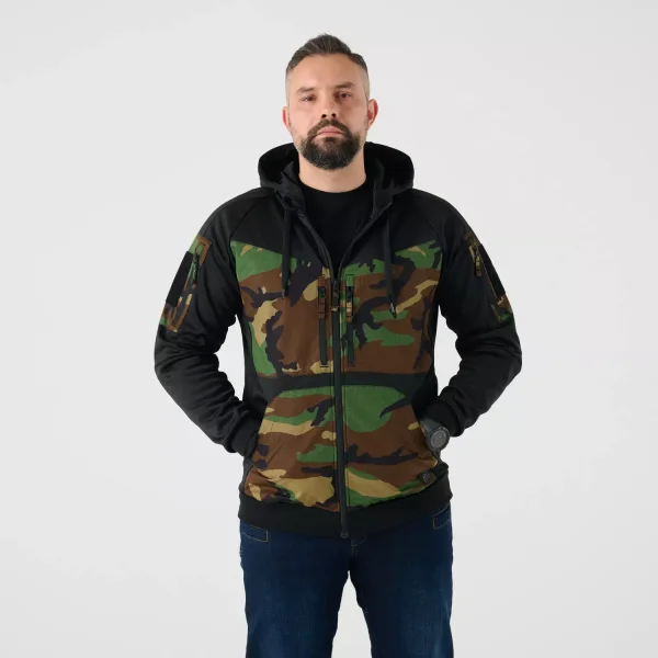 Толстовка Helikon-Tex ROGUE Hoodie (FullZip) — Black / US Woodland