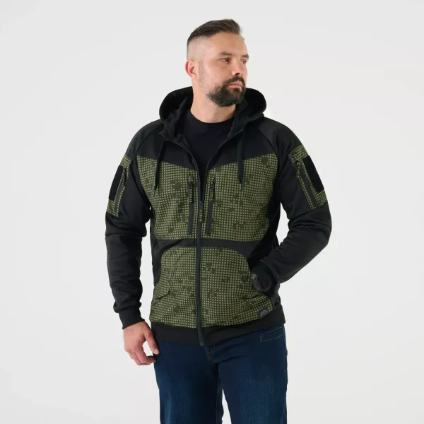 Толстовка Helikon-Tex ROGUE Hoodie (FullZip) — Black / Desert Night Camo