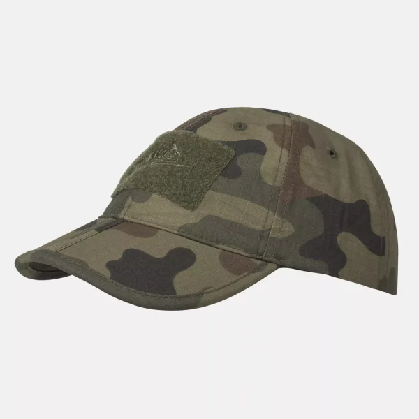 Кепка Helikon-Tex Baseball FOLDING Cap - PolyCotton Ripstop — PL Woodland