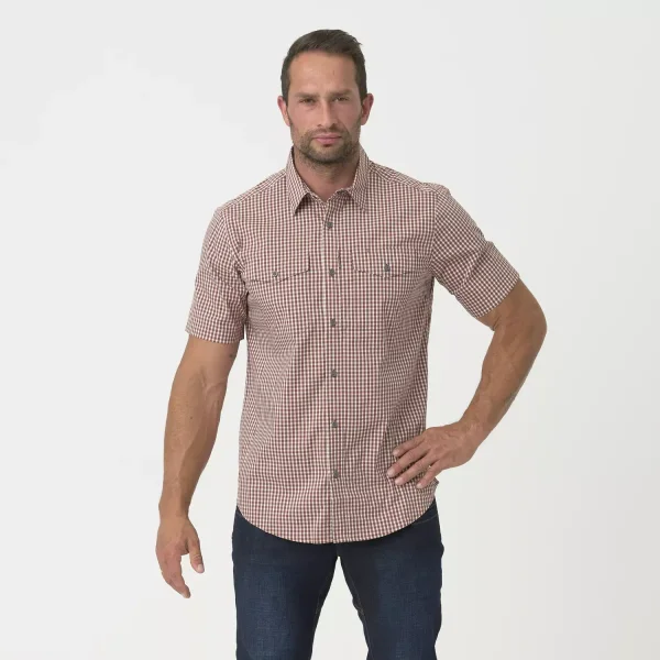 Рубашка Helikon-Tex Covert Concealed Carry Short Sleeve Shirt — Dirt Red Checkered