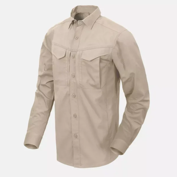 Рубашка Helikon-Tex DEFENDER Mk2 Shirt long sleeve - PolyCotton Ripstop — Khaki