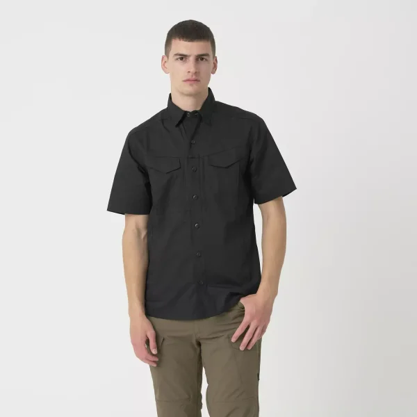 Рубашка Helikon-Tex DEFENDER Mk2 Shirt short sleeve - PolyCotton Ripstop — Black
