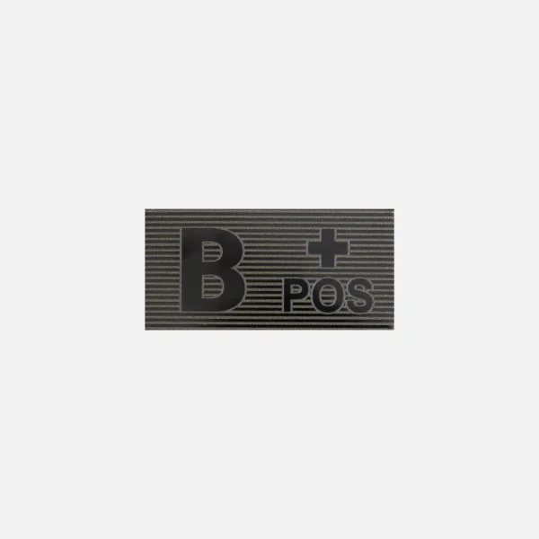 Нашивка с группой крови B Rh+ — Black / Boreal Green