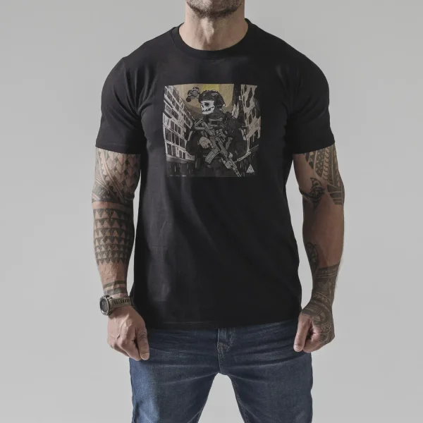 Футболка Direct Action T-shirt DA SKELETON - Cotton — Black