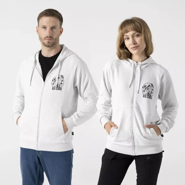 Толстовка Helikon-Tex Old School Hoodie - Fullzip — Melange Light Grey