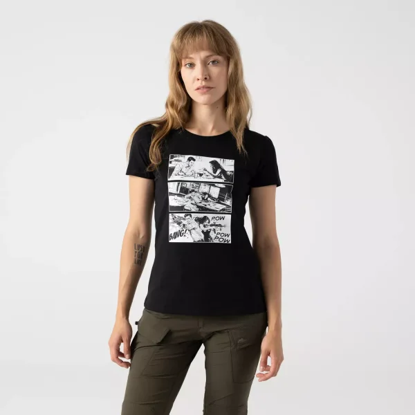 Женская футболка Helikon-Tex Women's T-shirt Slim (Combat date) — Black