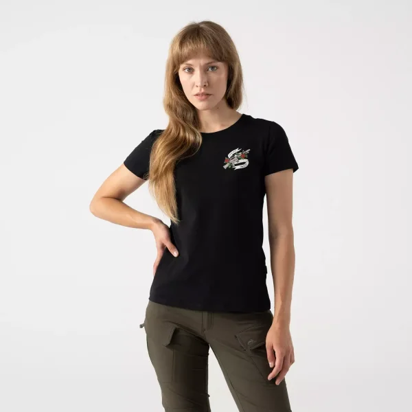 Женская футболка Helikon-Tex Women's T-shirt Slim (Come and take it) — Black