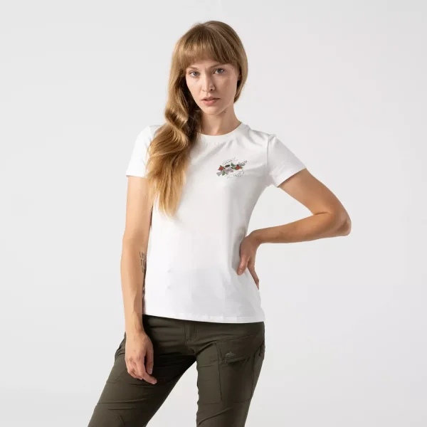 Женская футболка Helikon-Tex Women's T-shirt Slim (Come and take it) — White