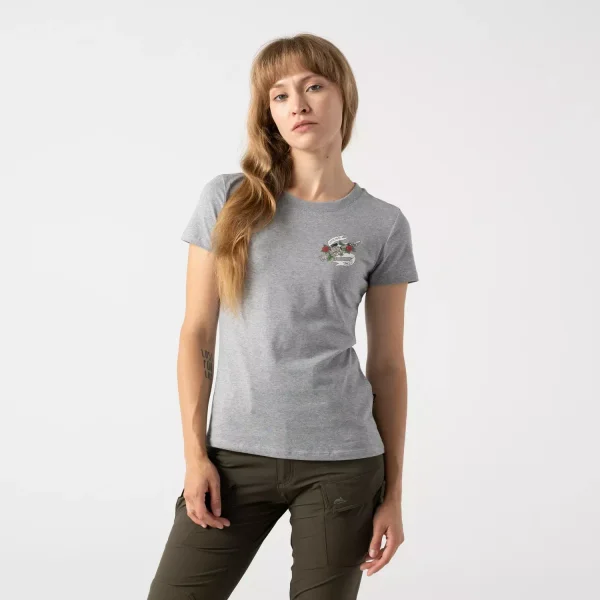 Женская футболка Helikon-Tex Women's T-shirt Slim (Come and take it) — Melange Mid Grey