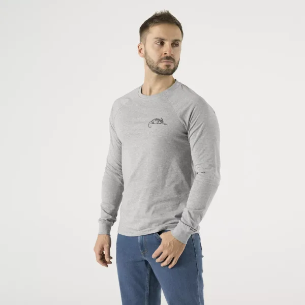 Футболка с длинным рукавом Helikon-Tex T-shirt Long Sleeve (Helikon-Tex Logo) — Melange Mid Grey
