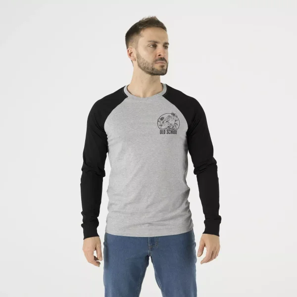 Футболка с длинным рукавом Helikon-Tex T-shirt Long Sleeve (Old School) — Melange Mid Grey