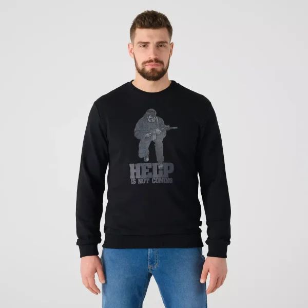 Толстовка Helikon-Tex Crewneck (Help is not coming) — Black