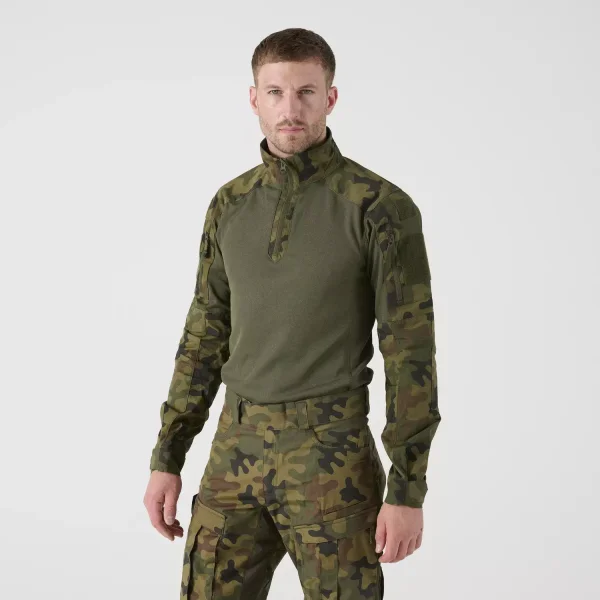 Рубашка Helikon-Tex MCDU Combat Shirt - NyCo Ripstop — PL Woodland / Olive Green