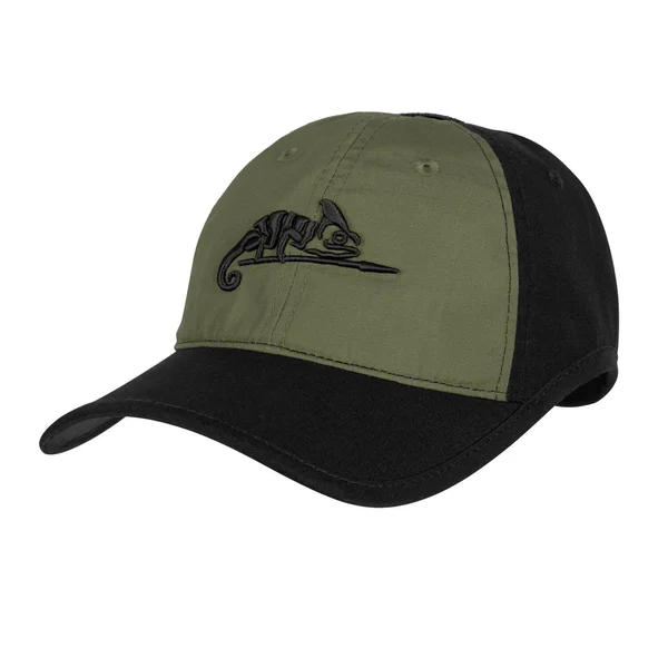 Кепка Helikon-Tex Logo Cap - PolyCotton Ripstop — Black / Olive Green